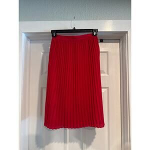A New Day Lined Pleated Red Skirt Midi Length Women's Size XS